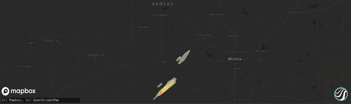 Hail map in Turon, KS on October 21, 2024