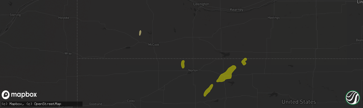 Hail map in Wilsonville, NE on October 21, 2024