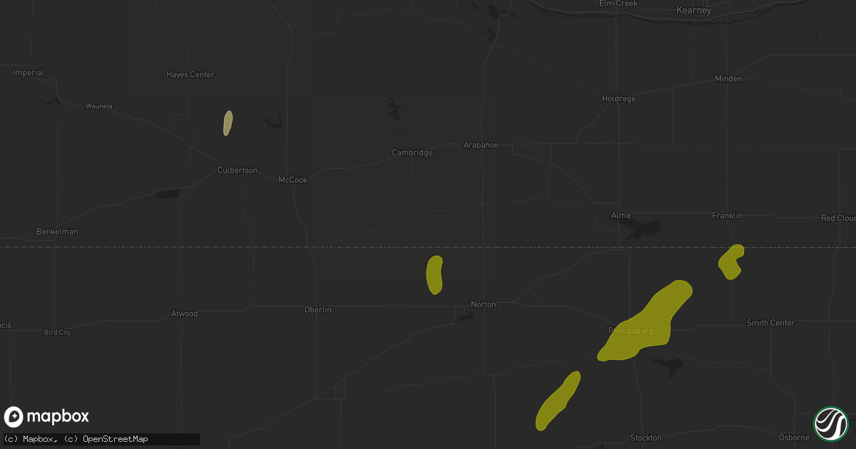 Hail map in Wilsonville, NE on October 21, 2024