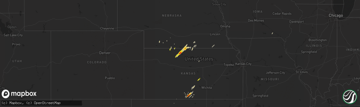 Hail map on October 21, 2024