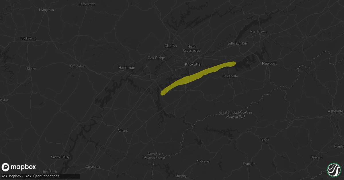 Hail map in Friendsville, TN on October 21, 2025