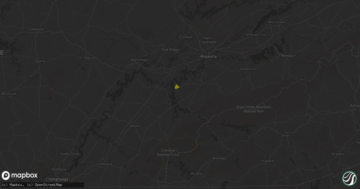 Hail map in Greenback, TN on October 21, 2025