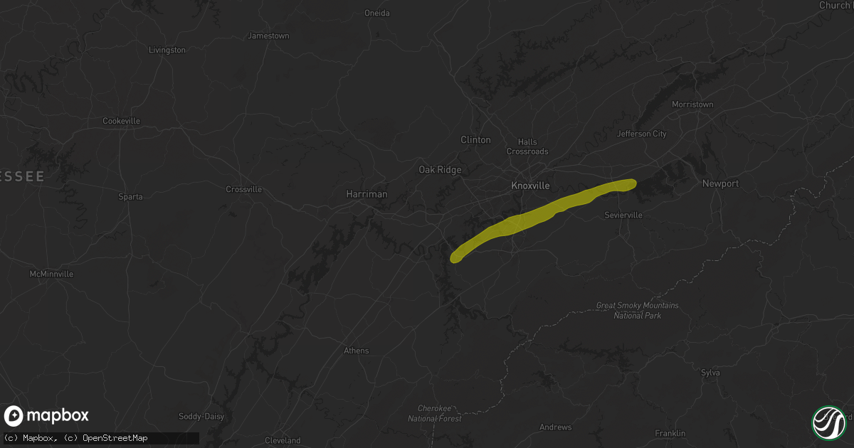 Hail map in Lenoir City, TN on October 21, 2025