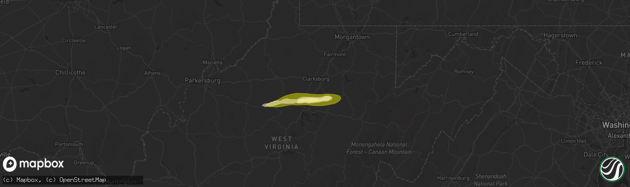 Hail map in Lost Creek, WV on October 21, 2025