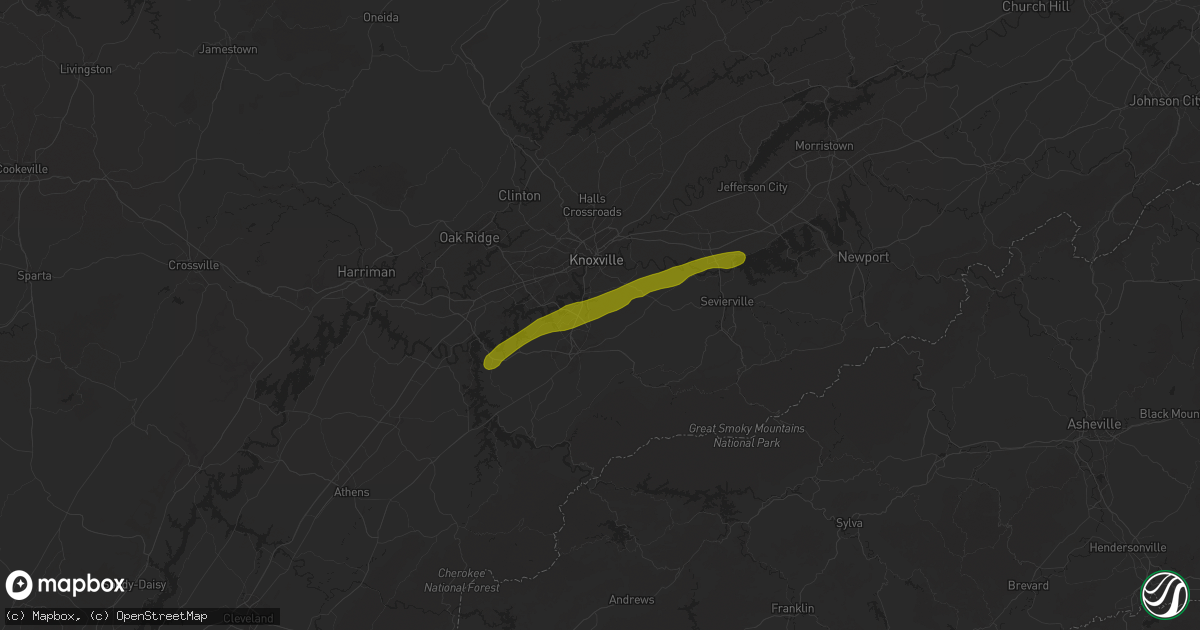 Hail map in Rockford, TN on October 21, 2025