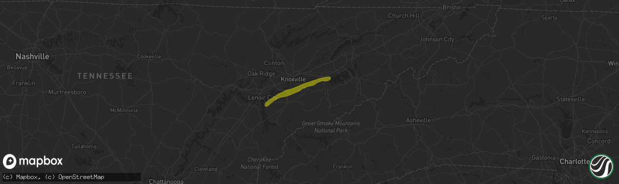 Hail map in Seymour, TN on October 21, 2025