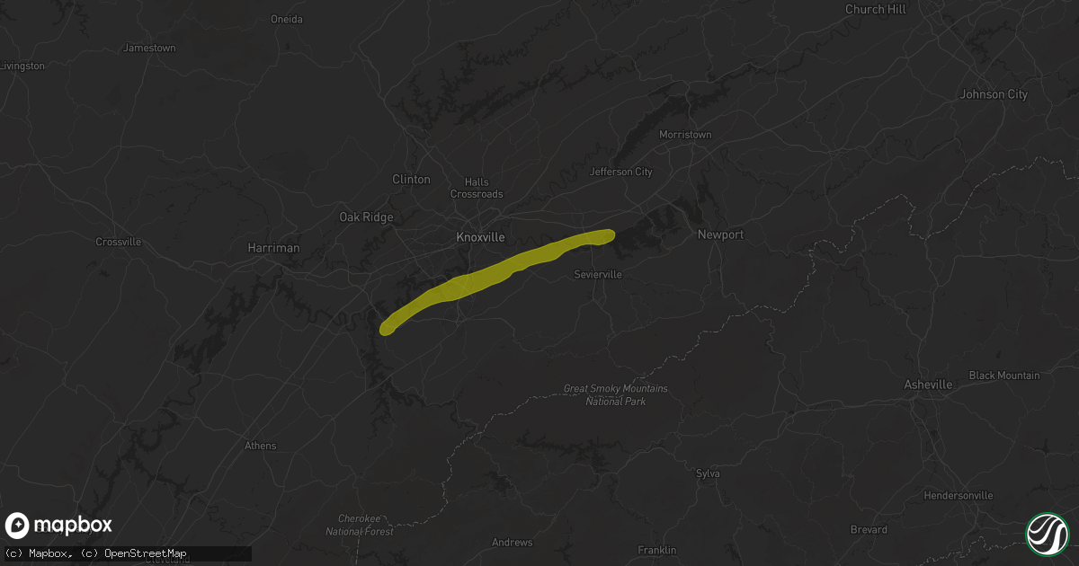 Hail map in Seymour, TN on October 21, 2025