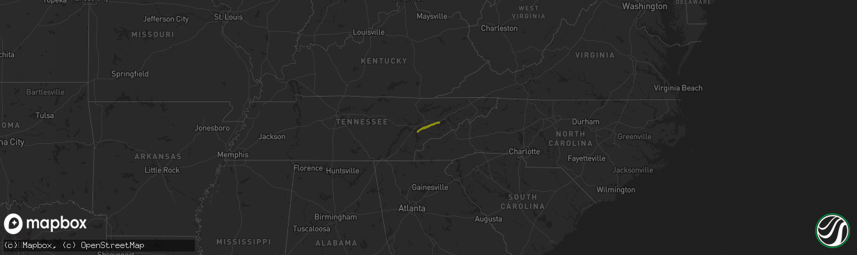 Hail map on October 21, 2025