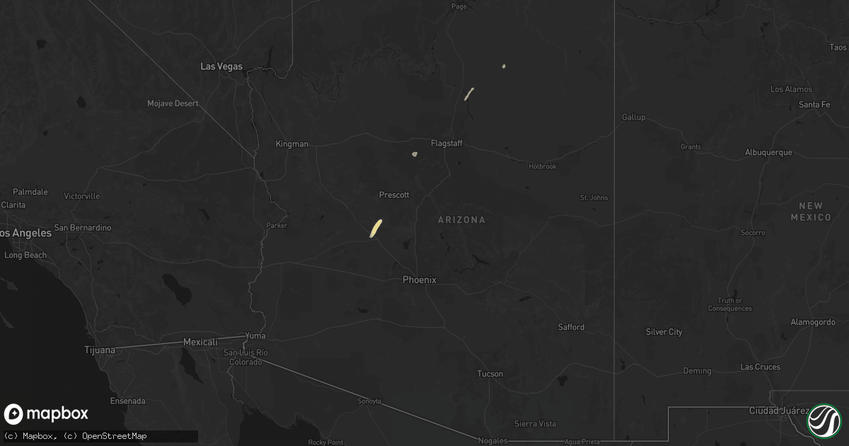 Hail map in Arizona on October 21, 2026