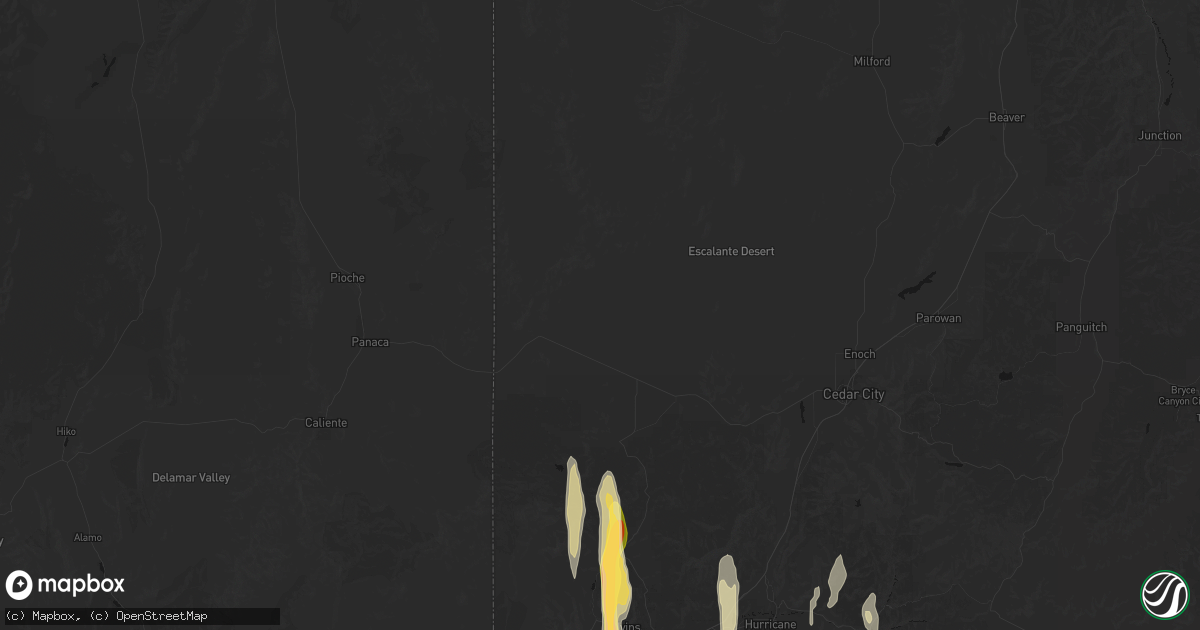 Hail map in Beryl, UT on October 21, 2026