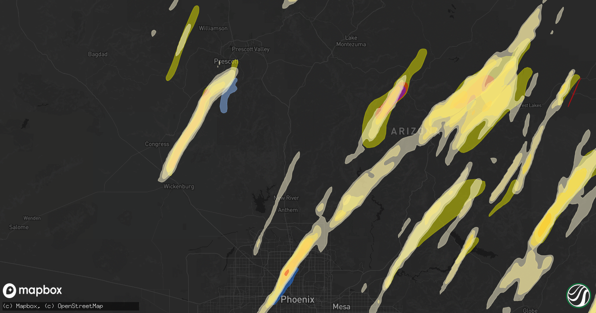 Hail map in Black Canyon City, AZ on October 21, 2026