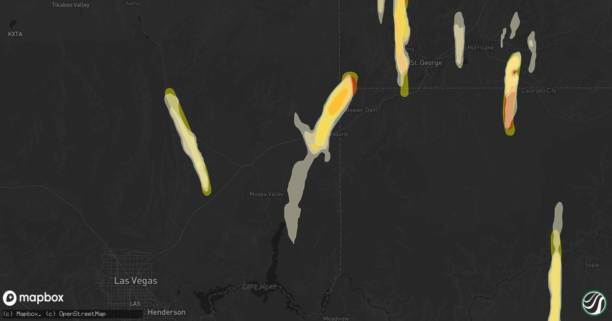 Hail map in Bunkerville, NV on October 21, 2026