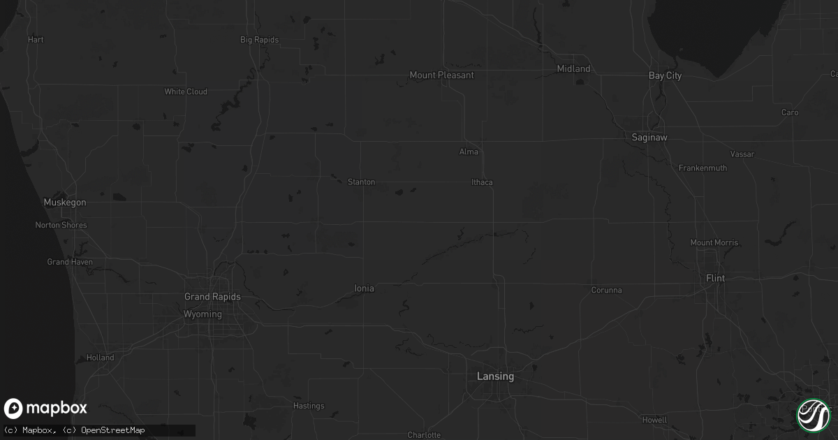 Hail map in Carson City, MI on October 21, 2026