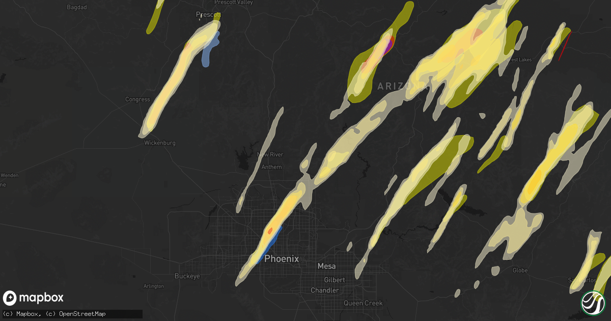 Hail map in Cave Creek, AZ on October 21, 2026