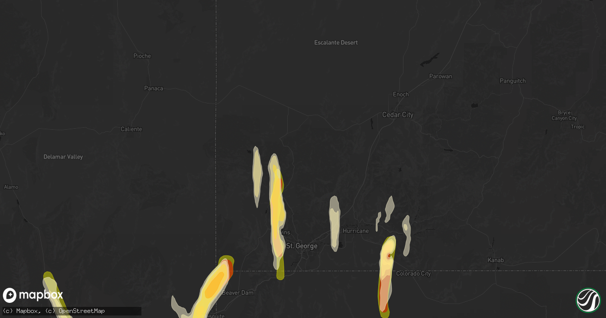 Hail map in Central, UT on October 21, 2026