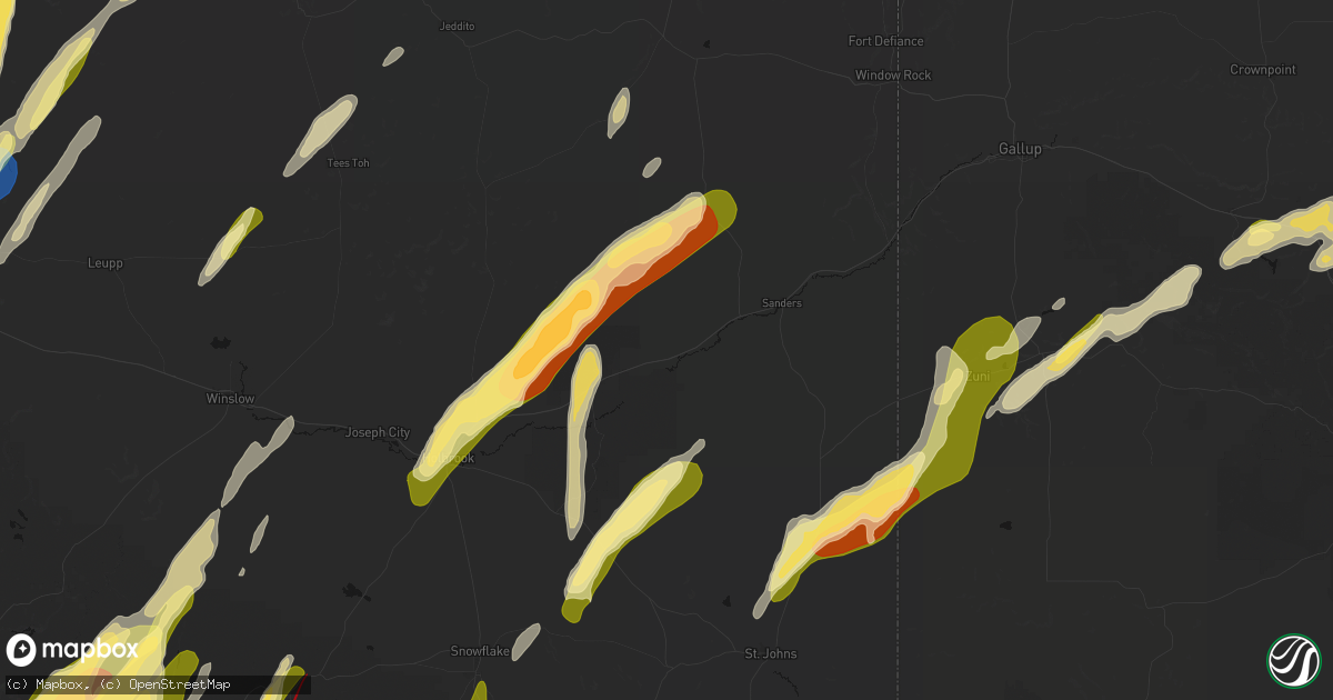 Hail map in Chambers, AZ on October 21, 2026