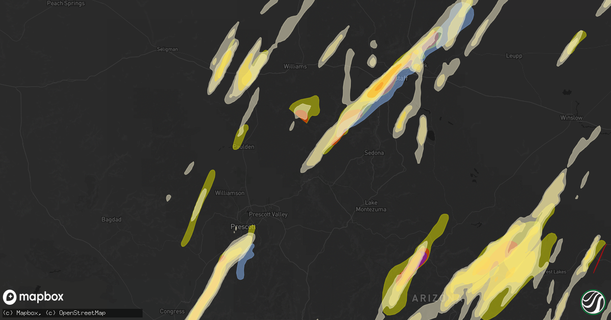 Hail map in Clarkdale, AZ on October 21, 2026