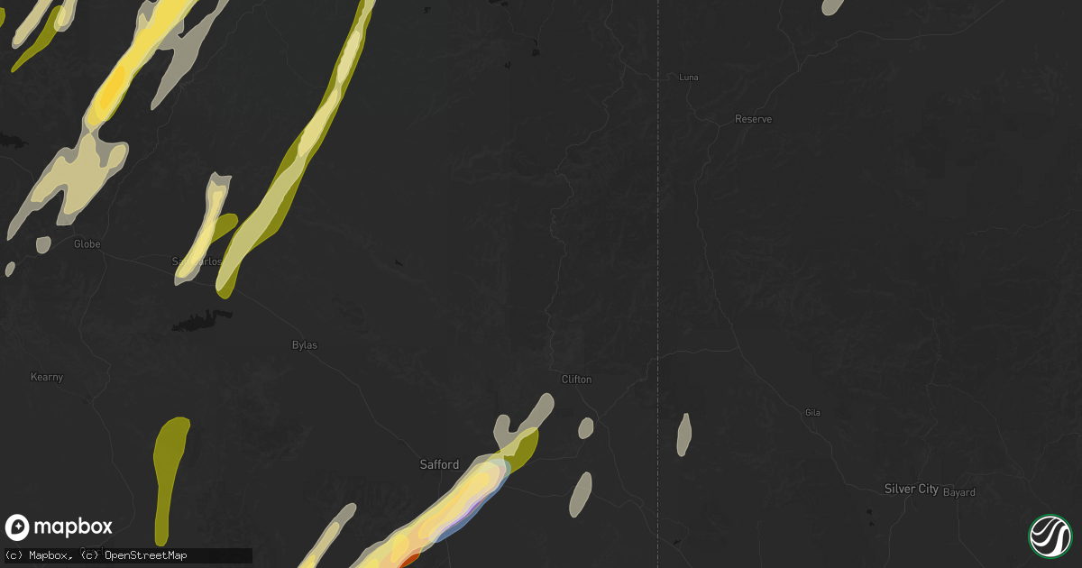Hail map in Clifton, AZ on October 21, 2026