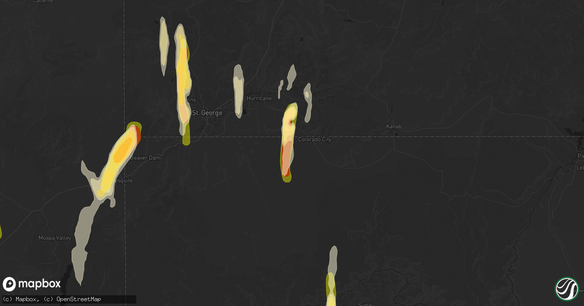 Hail map in Colorado City, AZ on October 21, 2026