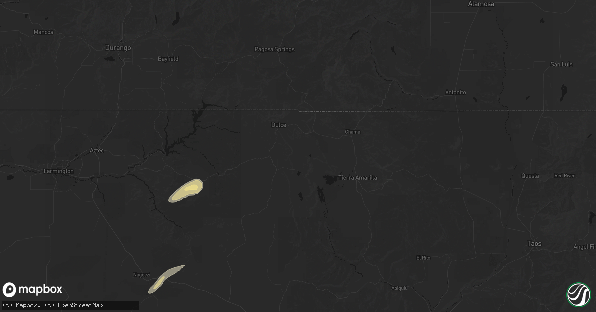 Hail map in Dulce, NM on October 21, 2026