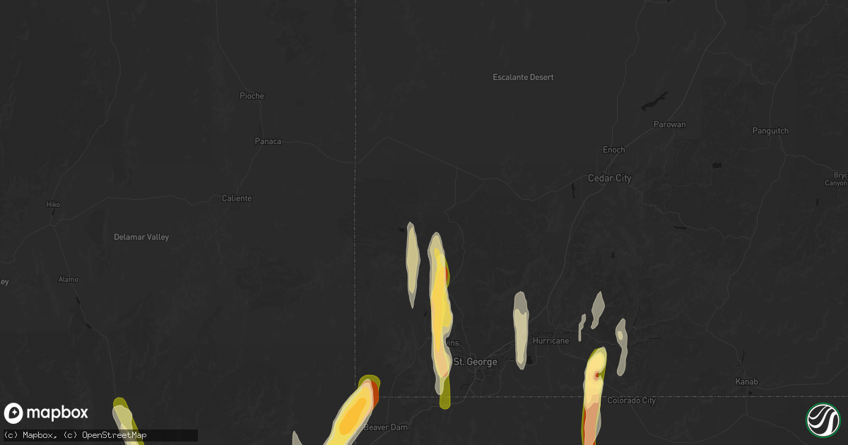 Hail map in Enterprise, UT on October 21, 2026