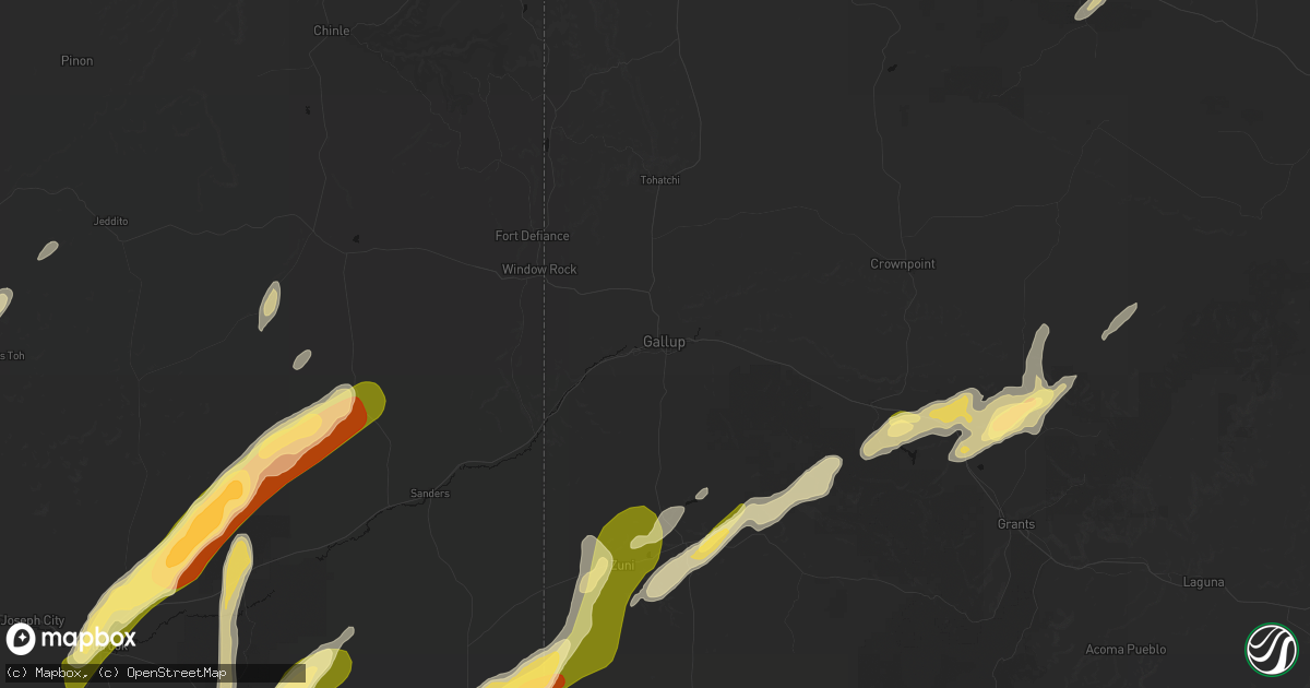 Hail map in Gallup, NM on October 21, 2026