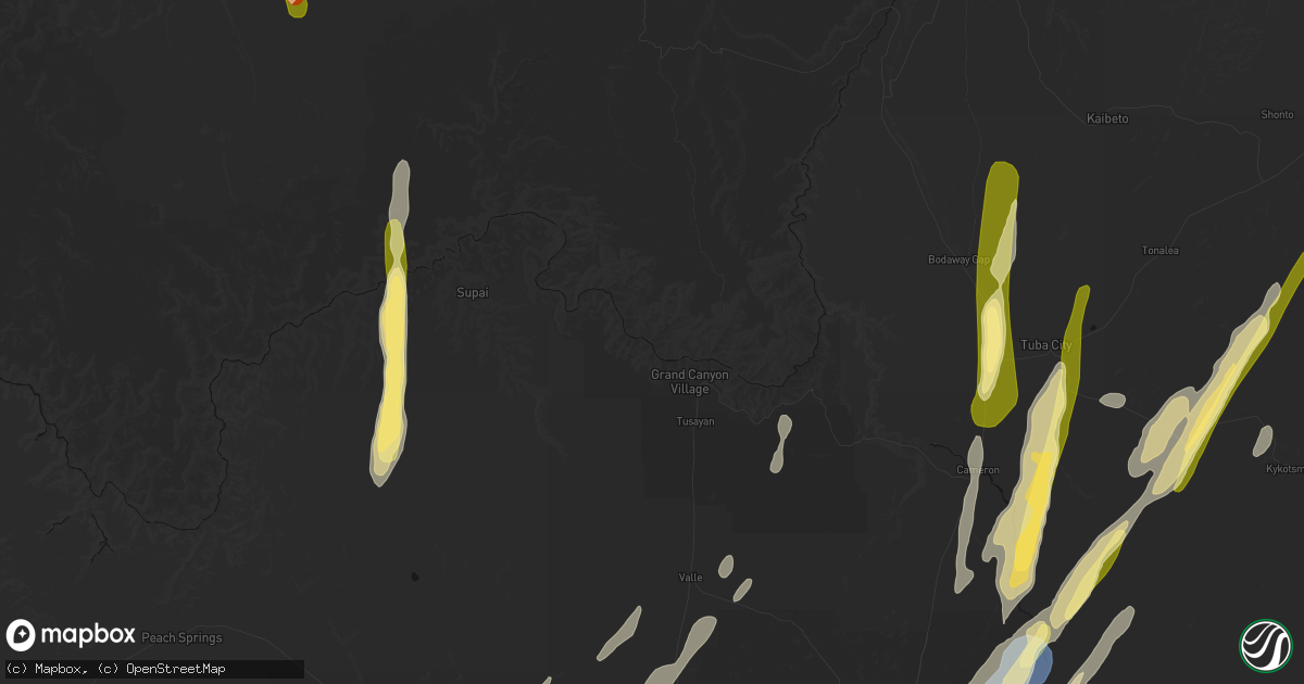 Hail map in Grand Canyon, AZ on October 21, 2026