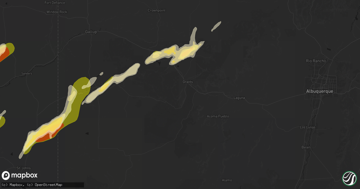 Hail map in Grants, NM on October 21, 2026