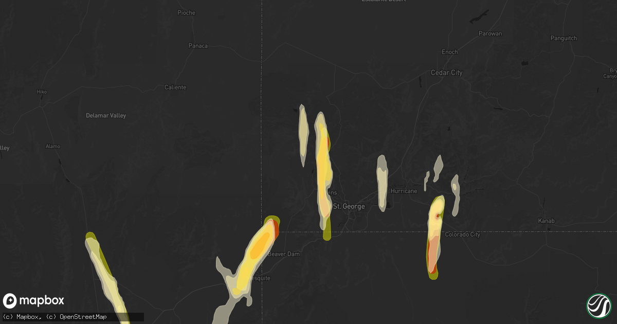 Hail map in Gunlock, UT on October 21, 2026