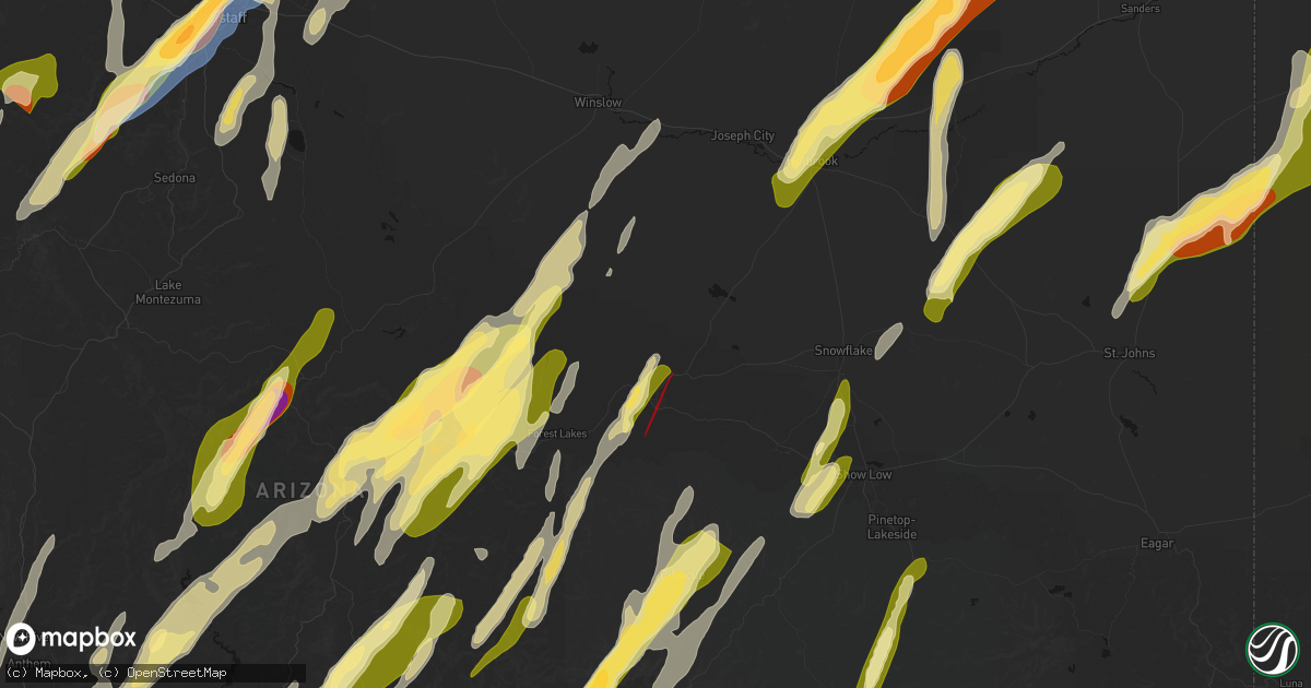 Hail map in Heber, AZ on October 21, 2026