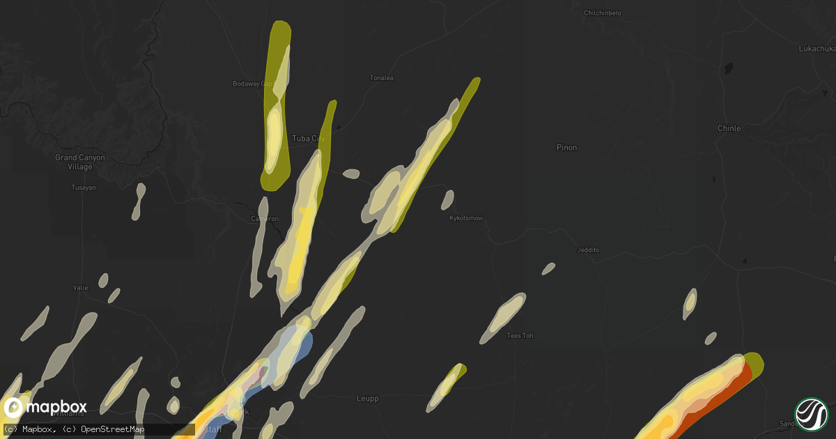 Hail map in Hotevilla, AZ on October 21, 2026