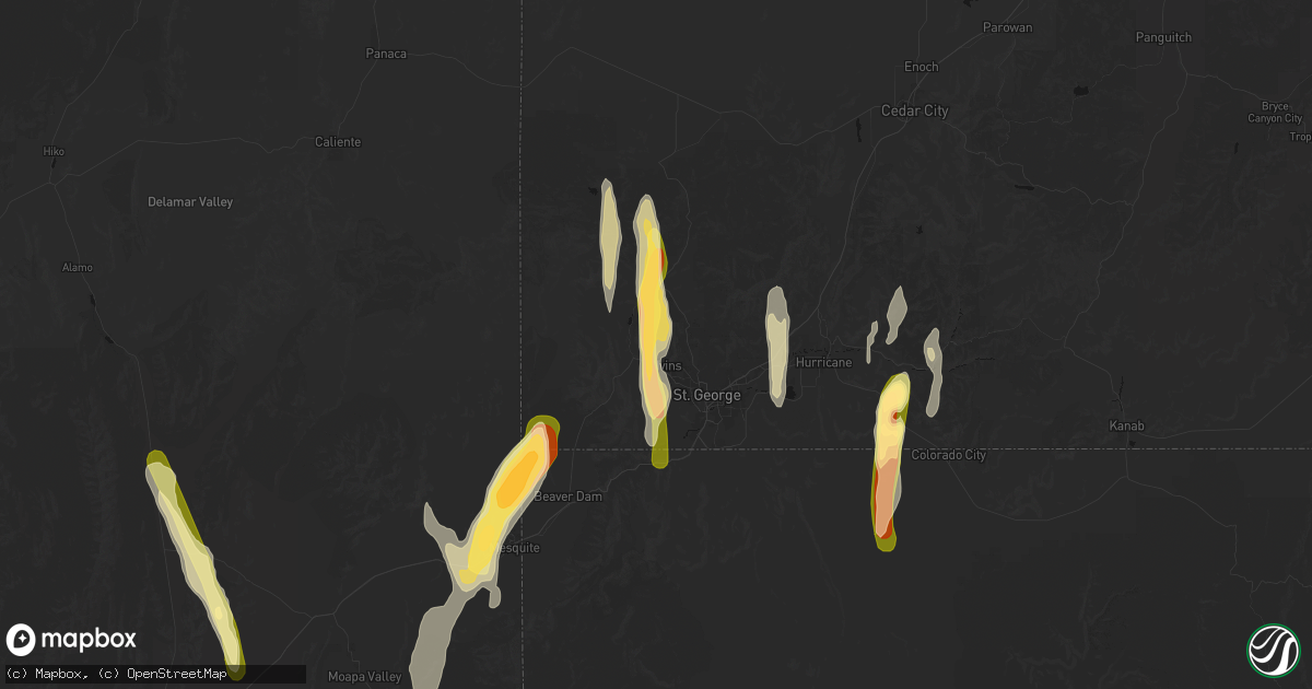Hail map in Ivins, UT on October 21, 2026
