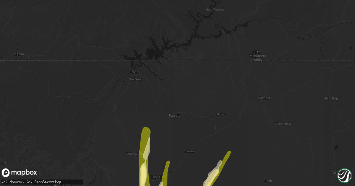 Hail map in Kaibeto, AZ on October 21, 2026