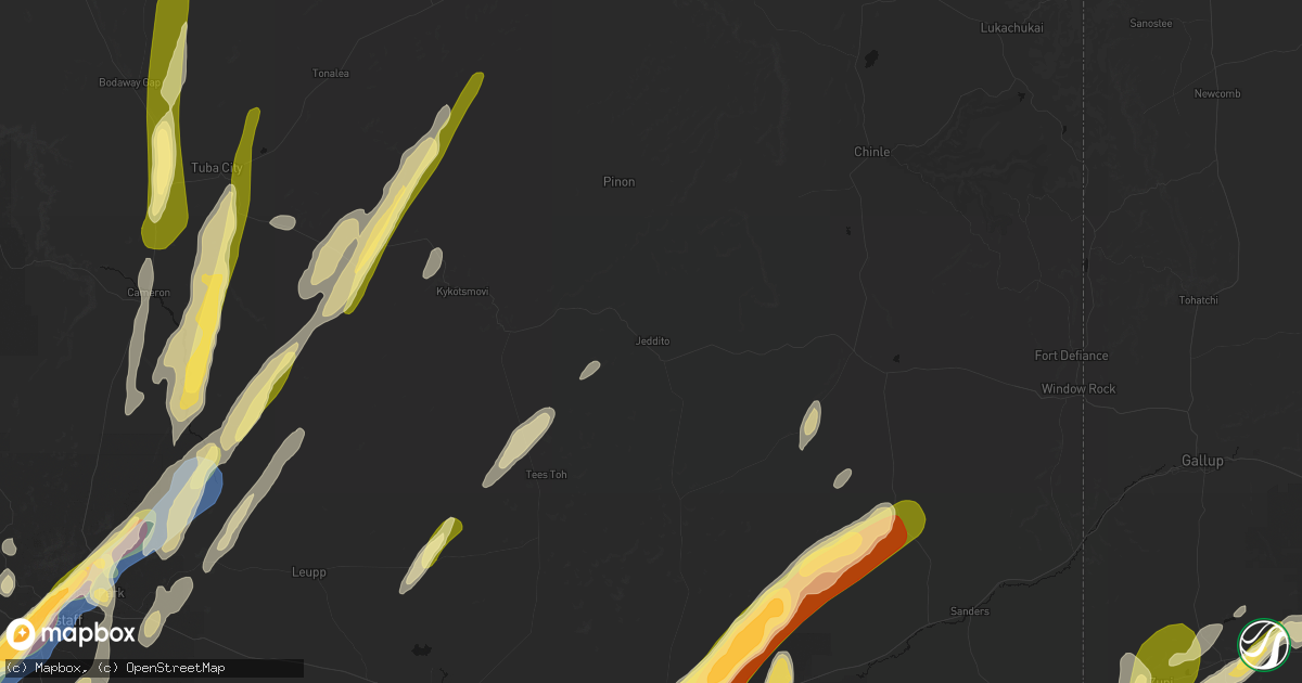 Hail map in Keams Canyon, AZ on October 21, 2026