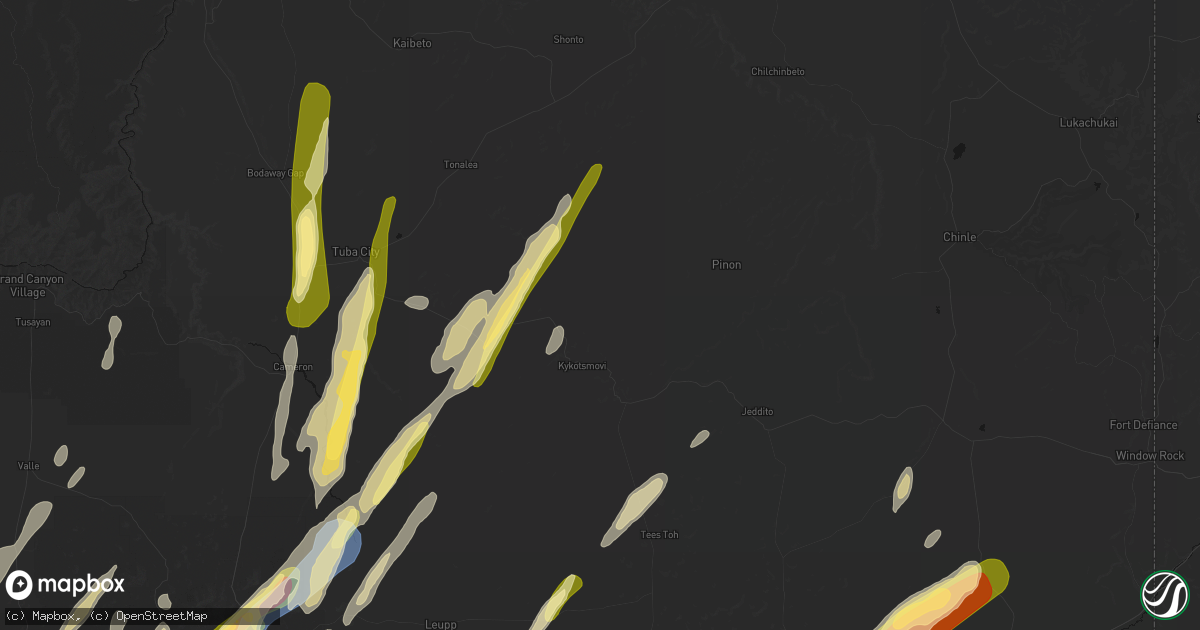 Hail map in Kykotsmovi Village, AZ on October 21, 2026