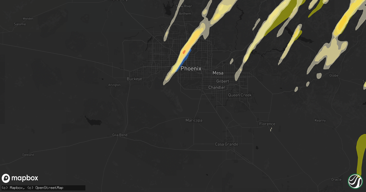 Hail map in Laveen, AZ on October 21, 2026