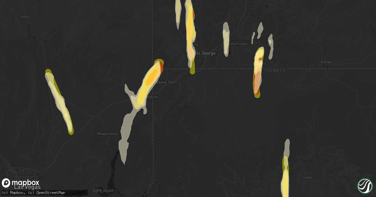 Hail map in Littlefield, AZ on October 21, 2026