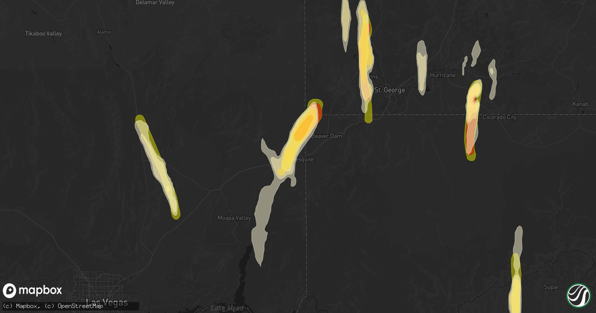 Hail map in Mesquite, NV on October 21, 2026