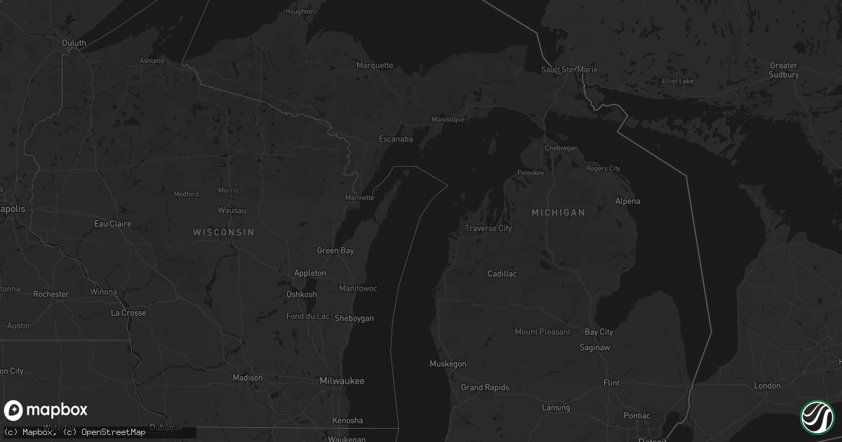 Hail map in Michigan on October 21, 2026