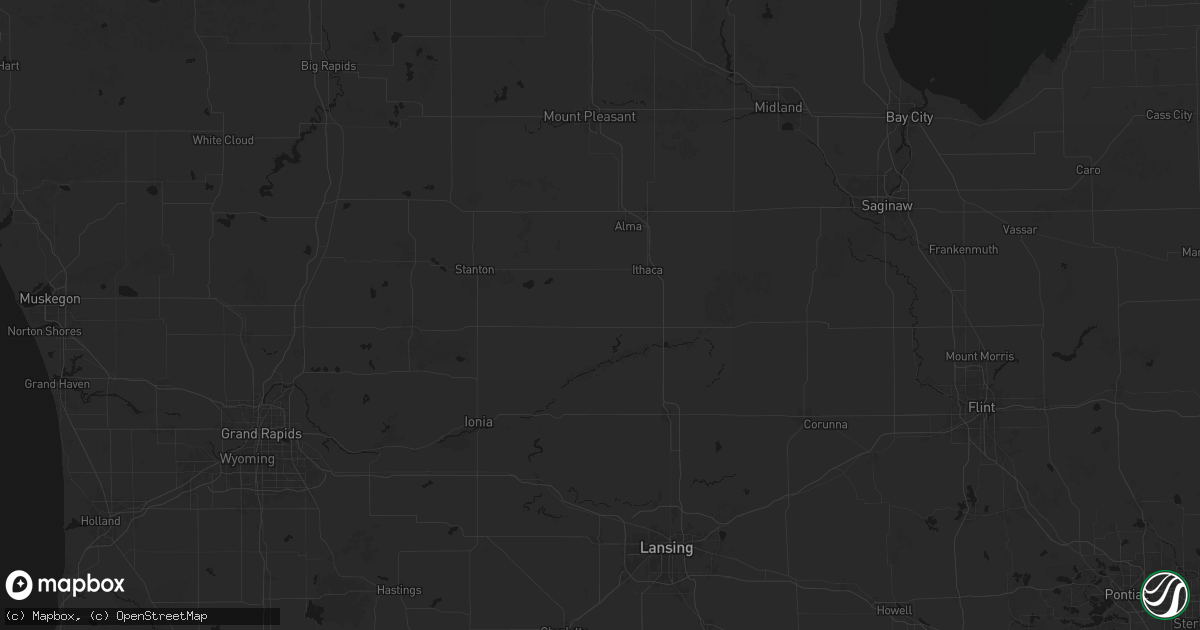 Hail map in Middleton, MI on October 21, 2026