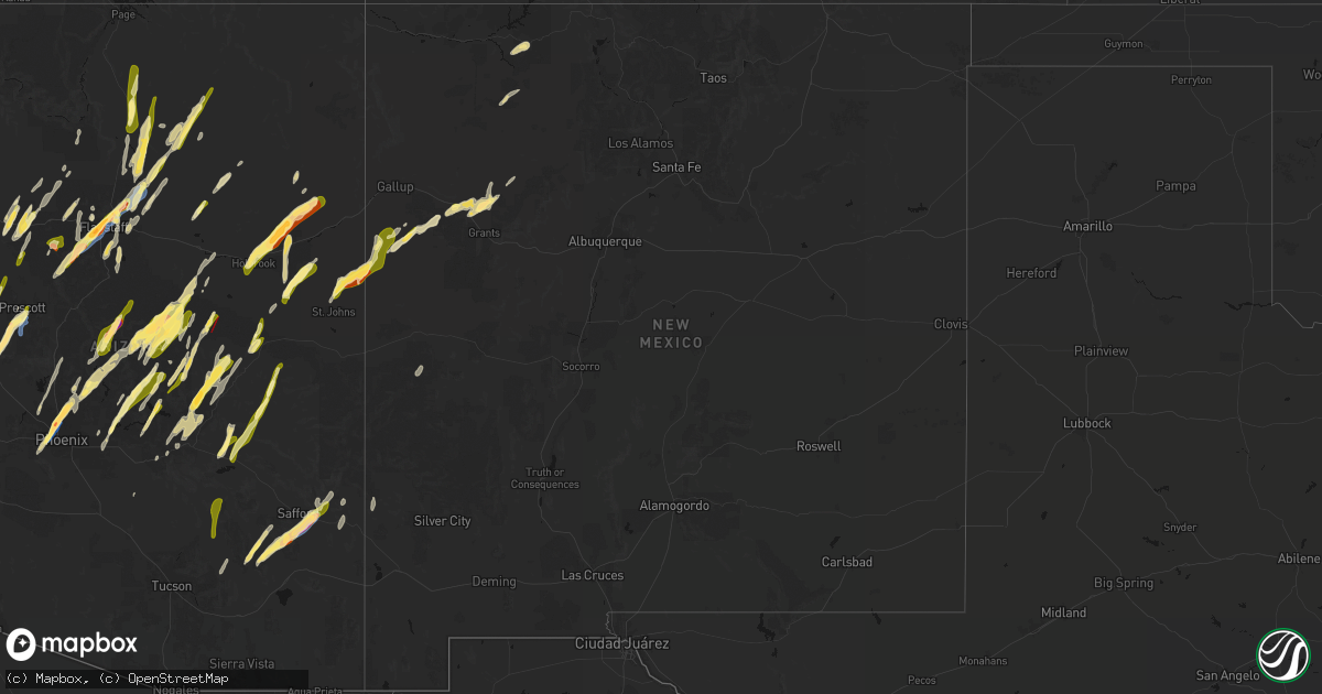Hail map in New Mexico on October 21, 2026
