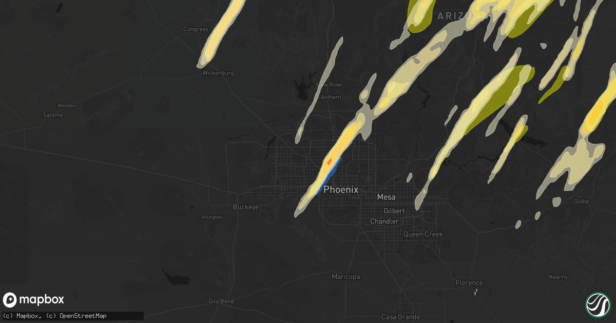 Hail map in Peoria, AZ on October 21, 2026