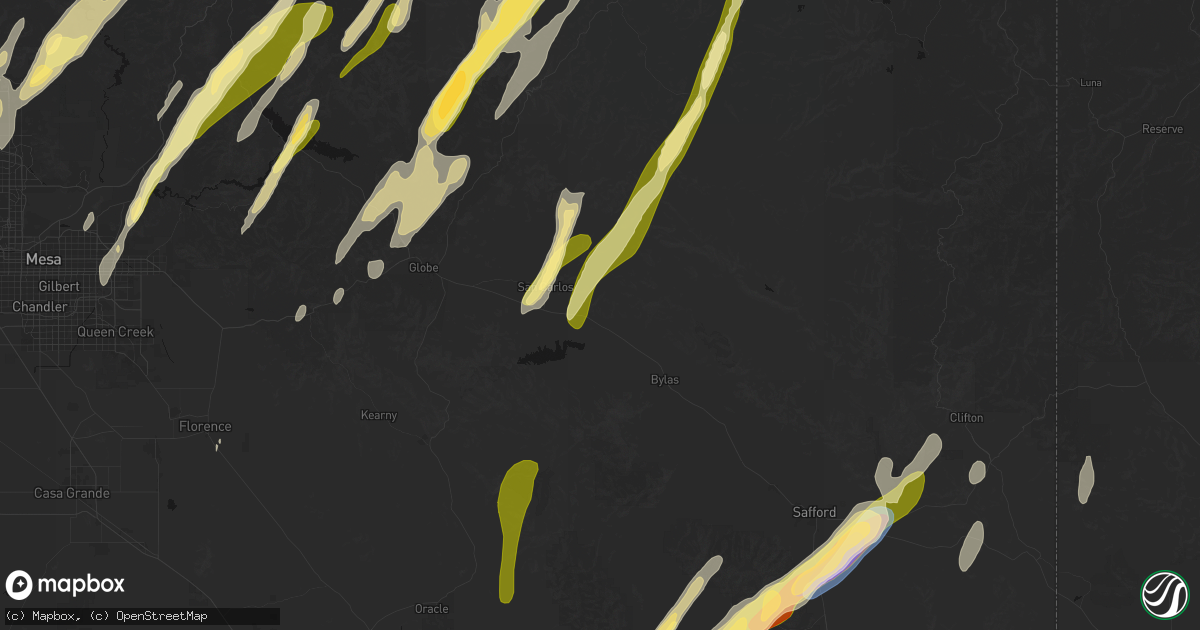 Hail map in Peridot, AZ on October 21, 2026