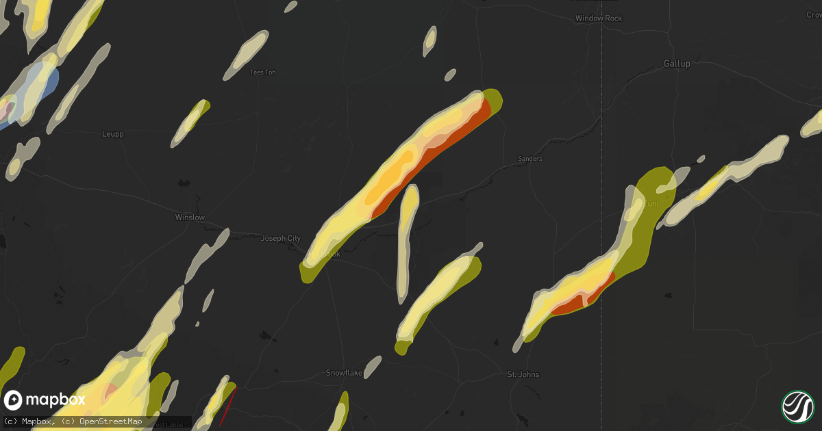 Hail map in Petrified Forest Natl Pk, AZ on October 21, 2026
