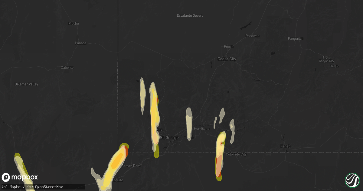 Hail map in Pine Valley, UT on October 21, 2026