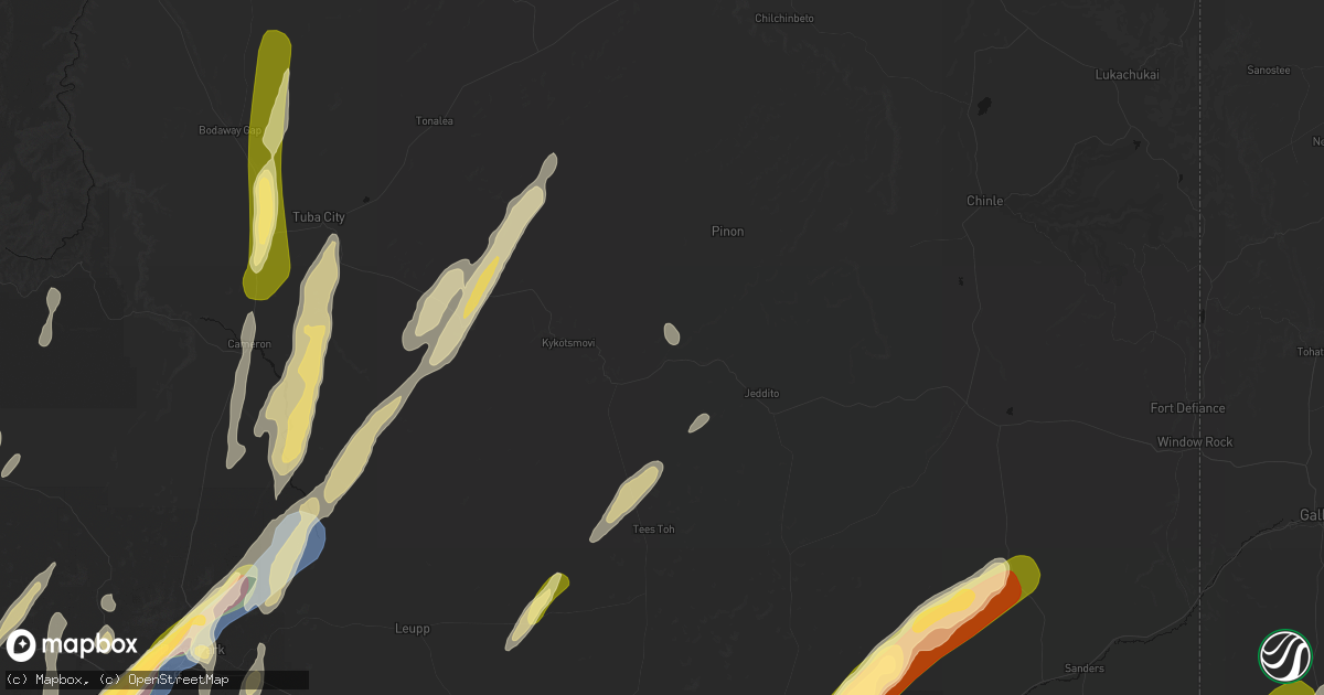 Hail map in Polacca, AZ on October 21, 2026