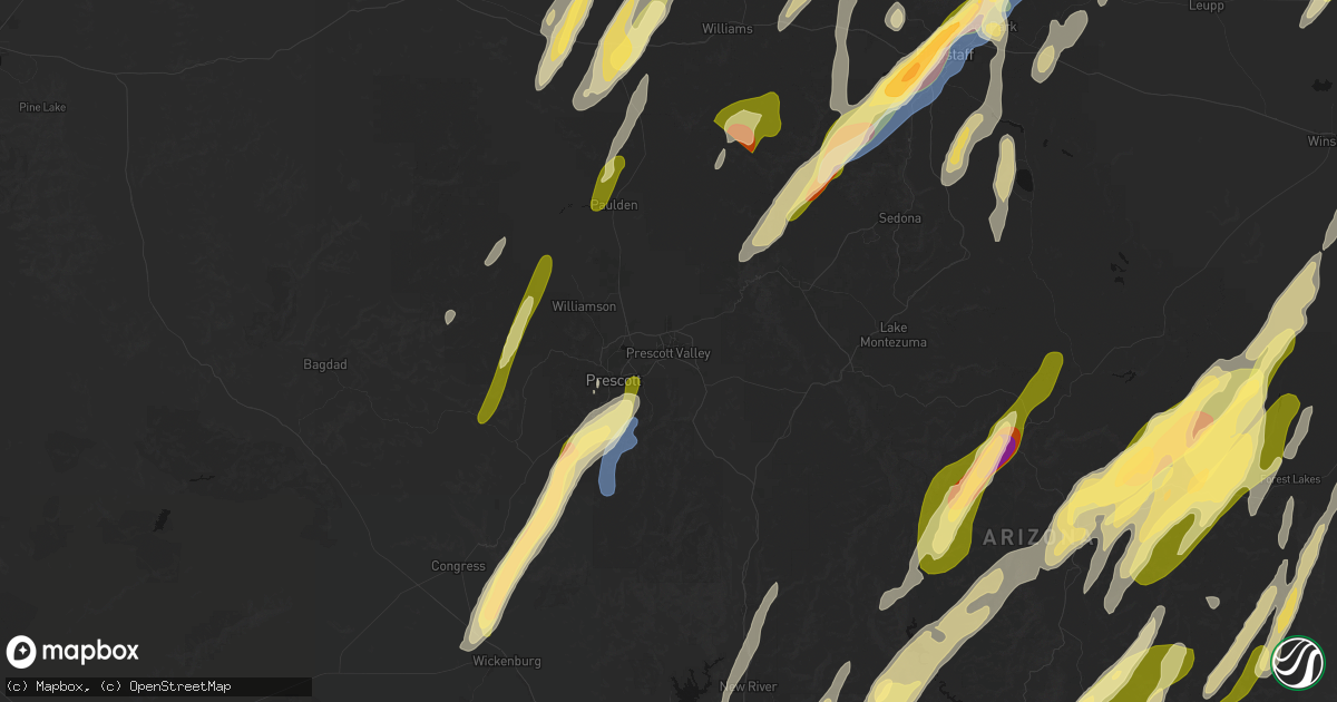 Hail map in Prescott Valley, AZ on October 21, 2026