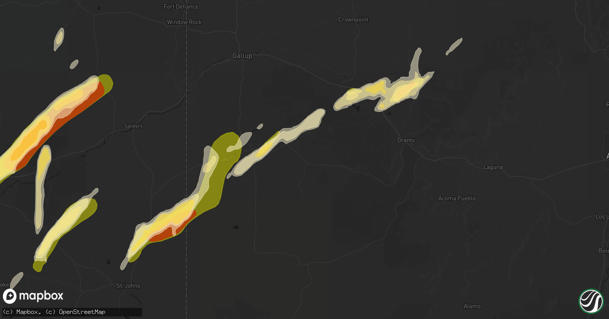 Hail map in Ramah, NM on October 21, 2026