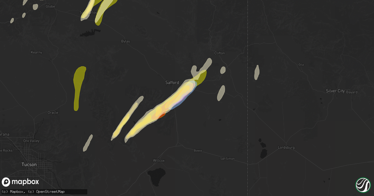 Hail map in Safford, AZ on October 21, 2026