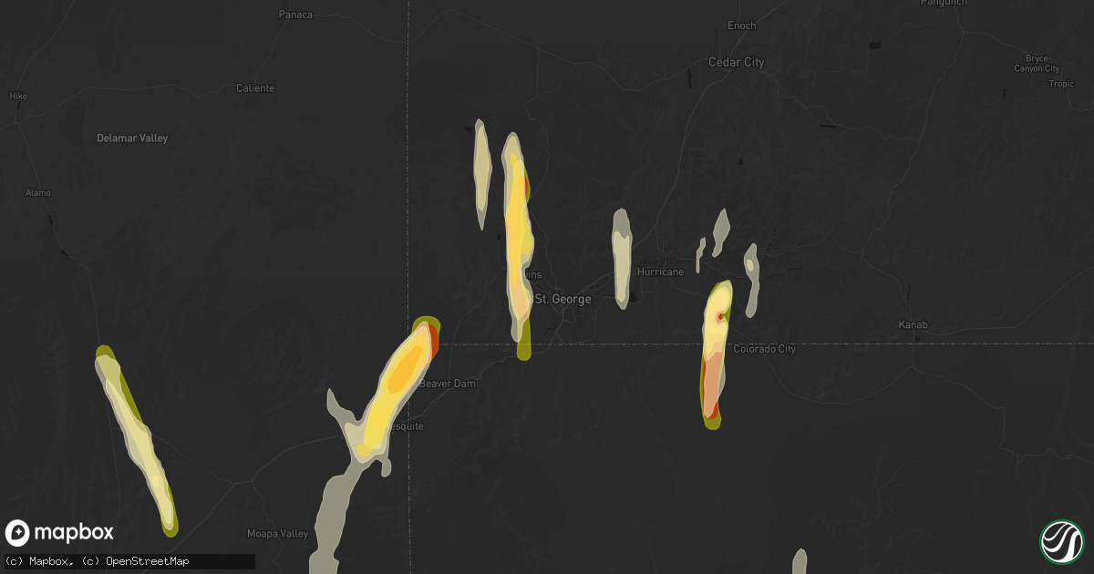 Hail map in Saint George, UT on October 21, 2026